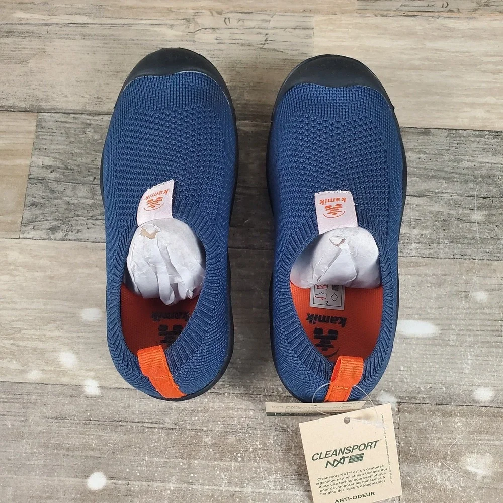 Kamik‎ Harrow Toddler Shoes Sz 12 Casual Slip On Round Toe Navy Blue Sneakers